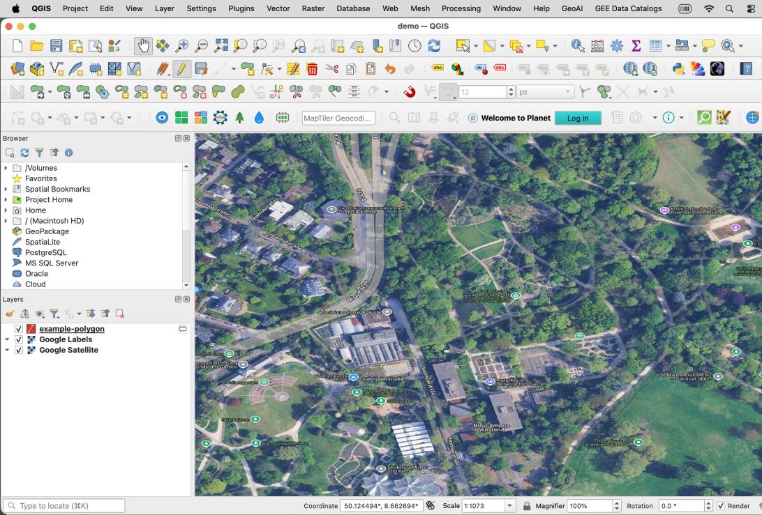 Basemap and coordinate entry